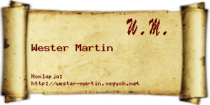 Wester Martin névjegykártya